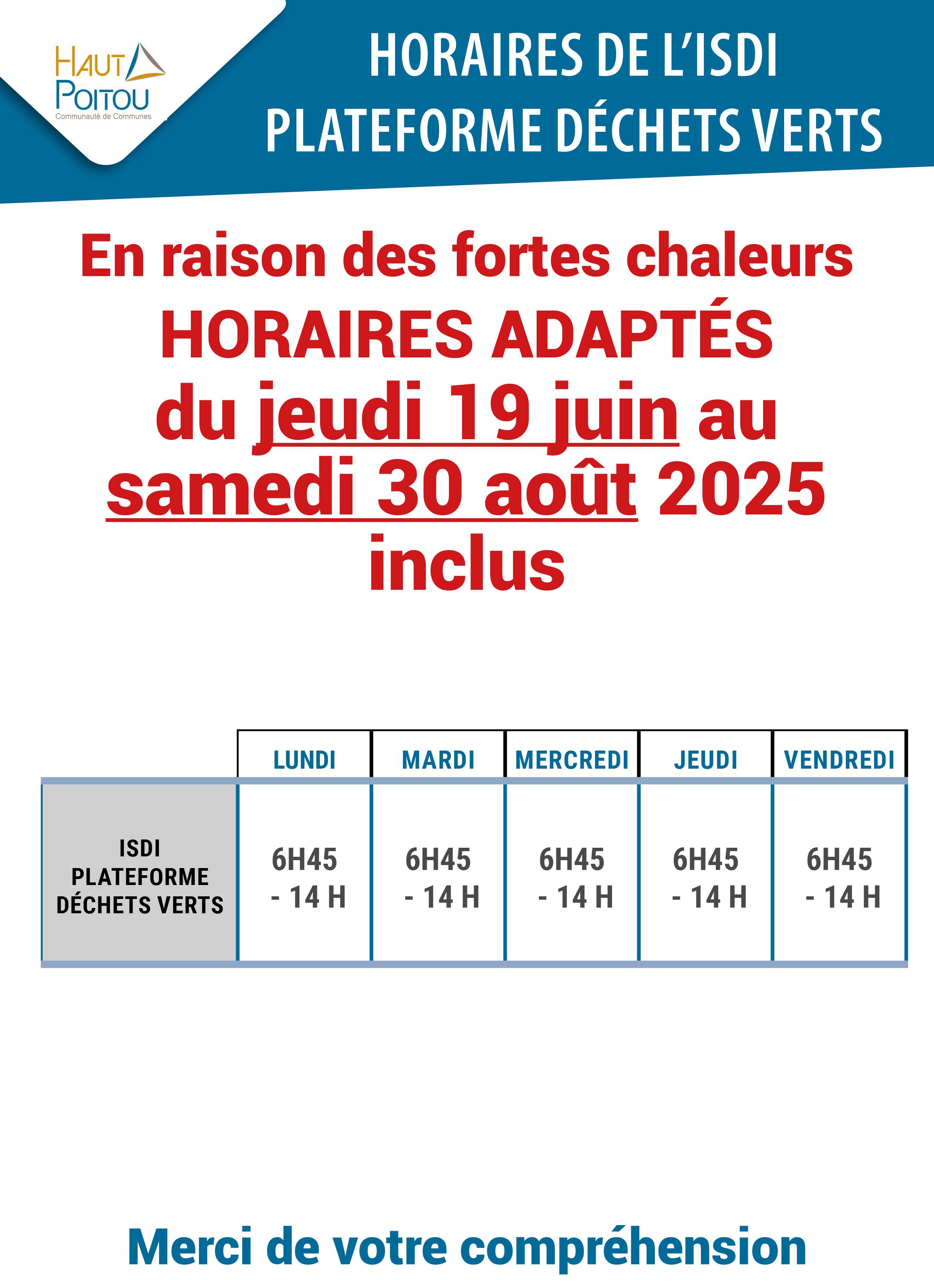 Horaires adaptés juin aout 2025 2