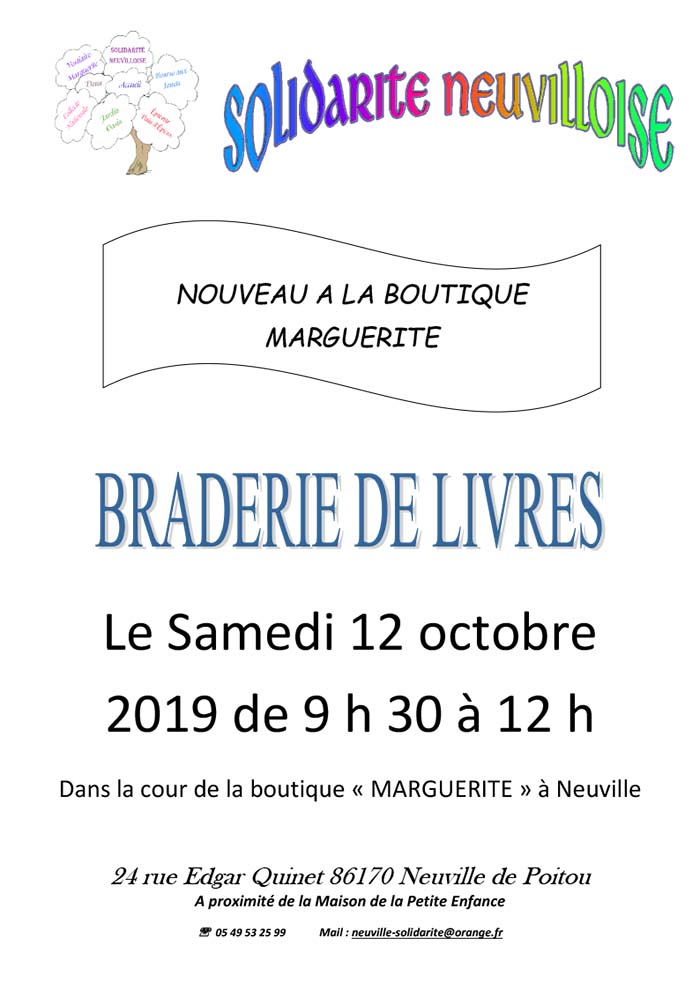 affiche BRADERIE livres 2019